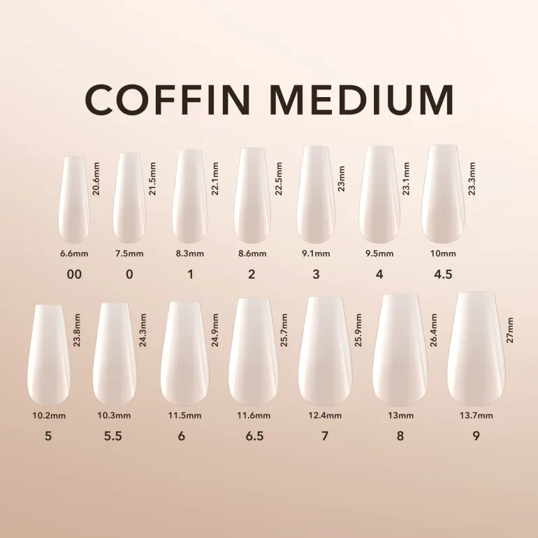 Coffin Medium | Natural Gel Extensions