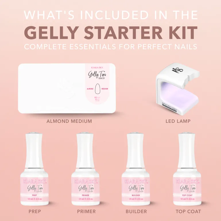 GELLY TIPS STARTER KIT - Almond Medium