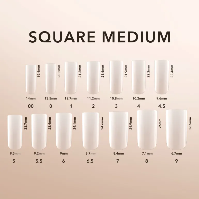 Square Medium | Natural Gel Extensions
